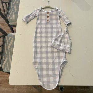 Caden Lane knotted newborn gown and hat